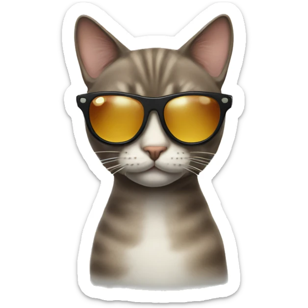 Cat with sunglasses sticker