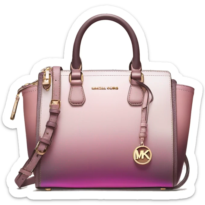 Realistic pink and mauve ombre iridescent metallic michael kors satchel. sticker