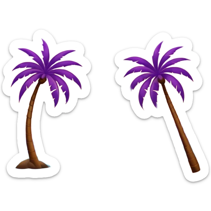 sunset on a beach with ocean waves crashing into the bank of the shore and palm trees o nthr border sticker