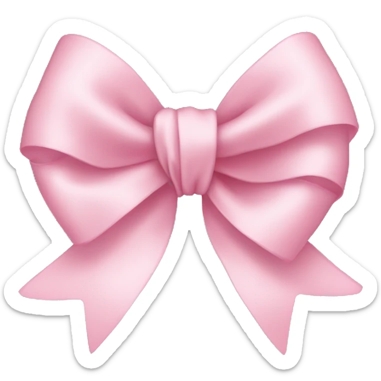 light pink ribbon bow sticker