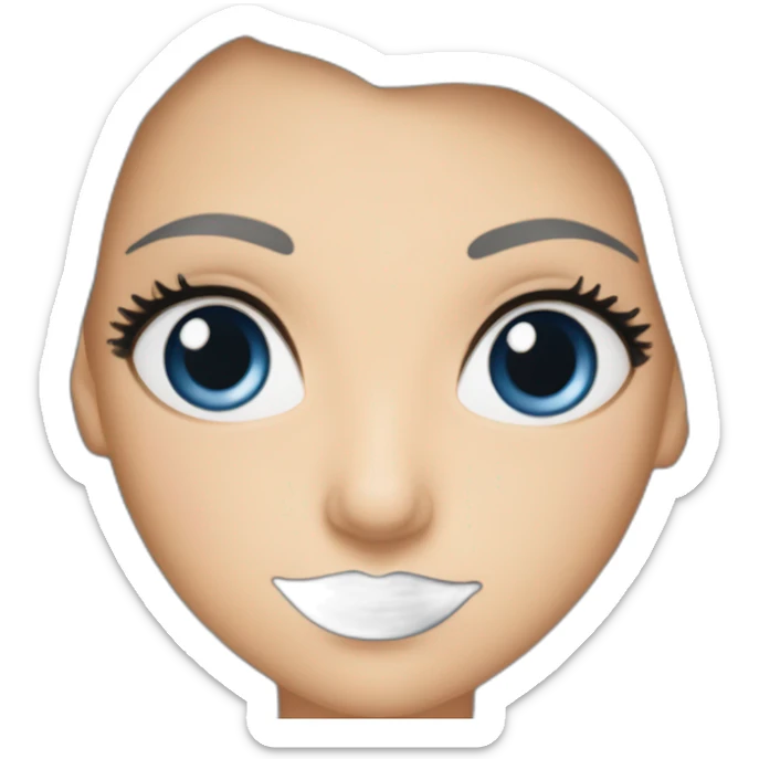 Belle femme châtain claire aux yeux bleus et aux lèvres pulpeuses  sticker