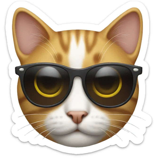 Cat with sunglasses sticker