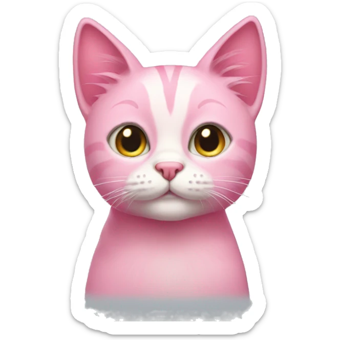 pink cat sticker