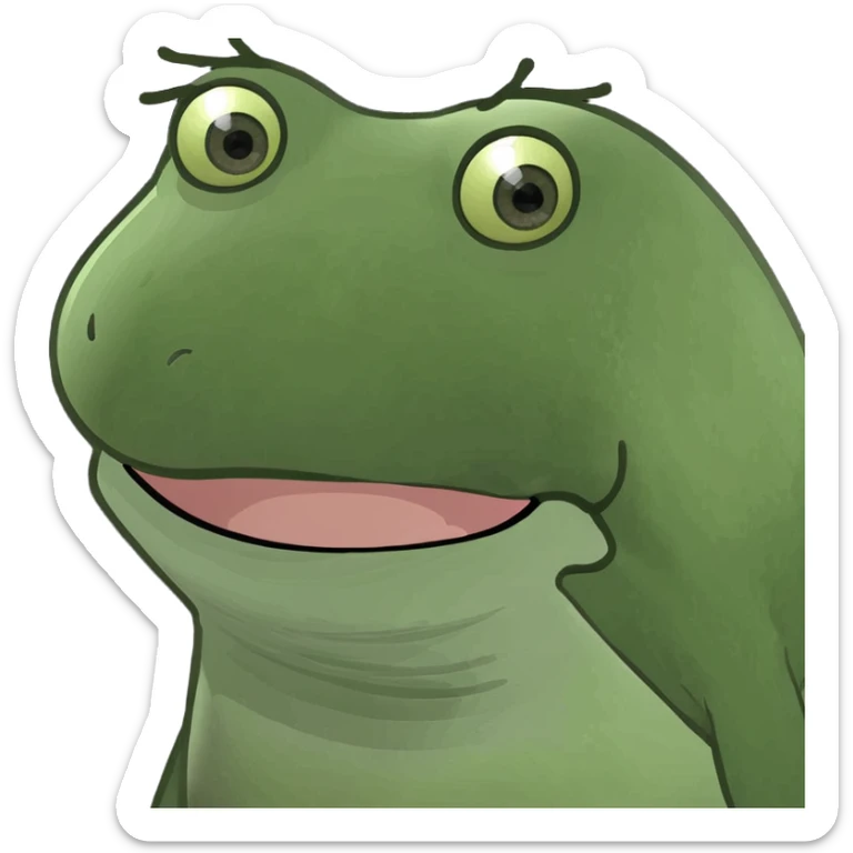 Make the Bufo frog look even more surprised, with eyes popping out, mouth agape, and cheeks puffed, no background. sticker