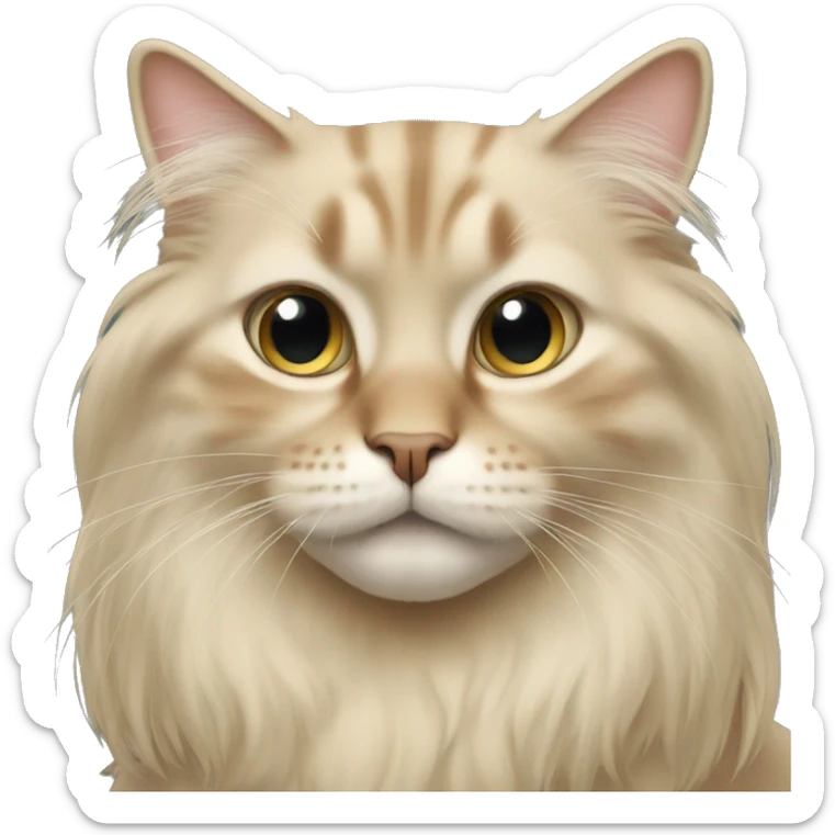 Beige longhair cat sticker