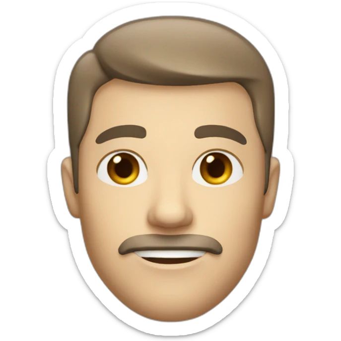 White men with short brown hair grey eyes and small facial hair  sticker
