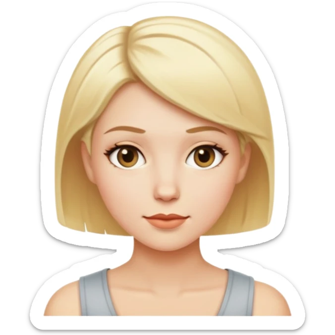 White female with full short blonde hair sticker