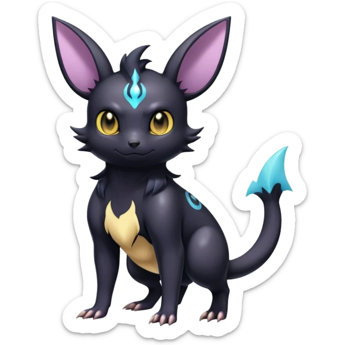 Shiny Dark Noibat-Umbreon-Nidorino-fusion-hybrid full body sticker
