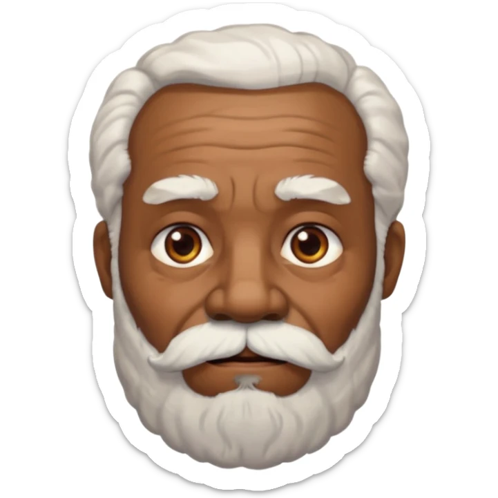 black grandpa with white hear and a big bear wrinkled as fuck sticker