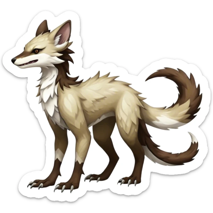 Epic Feral Rare Fantasy shiny cool Vernid-Sergal-Trico-species by LiLaiRa, random markings, tufted tail, tufted ears, full body sticker