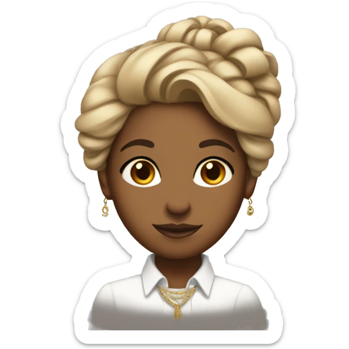 Brown girl with formals long hair tied up formals sticker