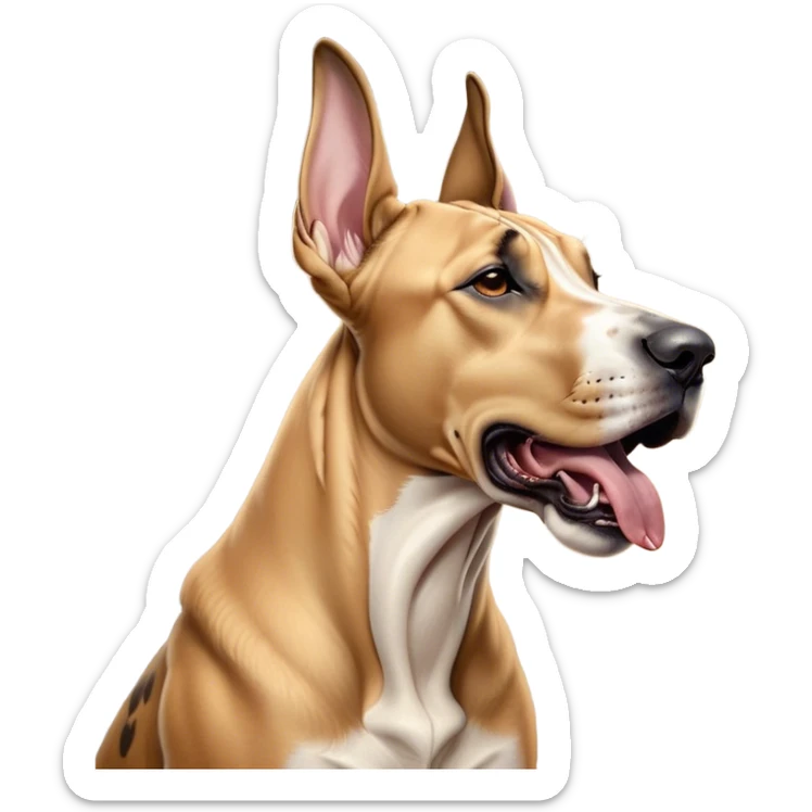 Cinematic Cute Yawning Fawn Great Dane Portrait Emoji, Head tilted slightly with a dramatic, wide-open yawn, revealing a smooth fawn coat with a refined texture, floppy ears slightly drooping, round amber eyes barely open in drowsy contentment, Simplified yet irresistibly adorable features, highly detailed, glowing with a soft, cozy glow, high shine, relaxed yet expressive, stylized with a touch of whimsy, bright and endearing, soft glowing outline, capturing the essence of a sleepy yet affectionate guardian, so drowsy it feels like it could stretch out of the screen and curl up for a nap! sticker