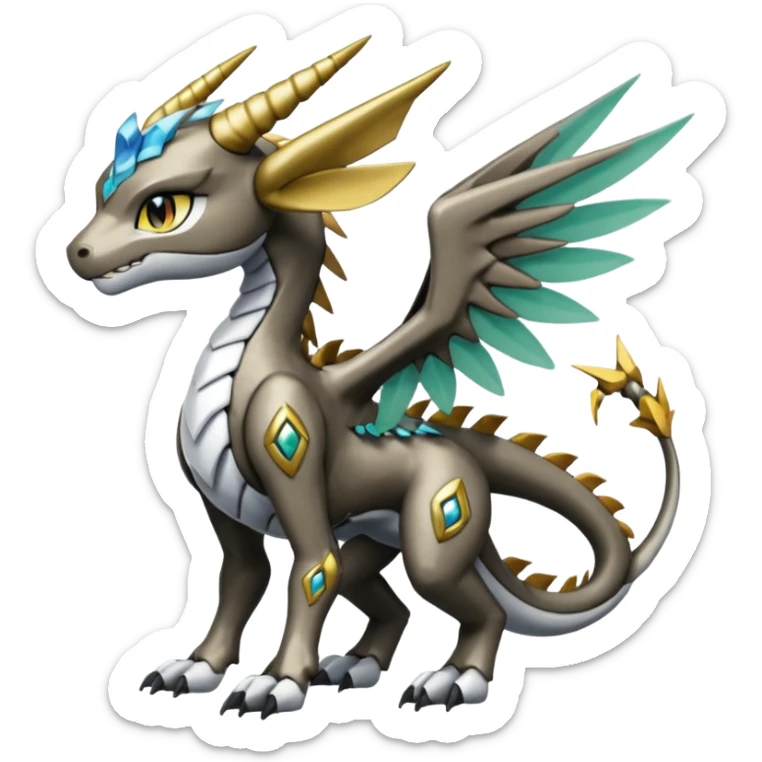 Meloetta-Wargreymon-Dutch-Angel-Dragon-Kyurem-Trico-Pokémon-Digimon-Fakémon-fusion-hybrid-creature sticker