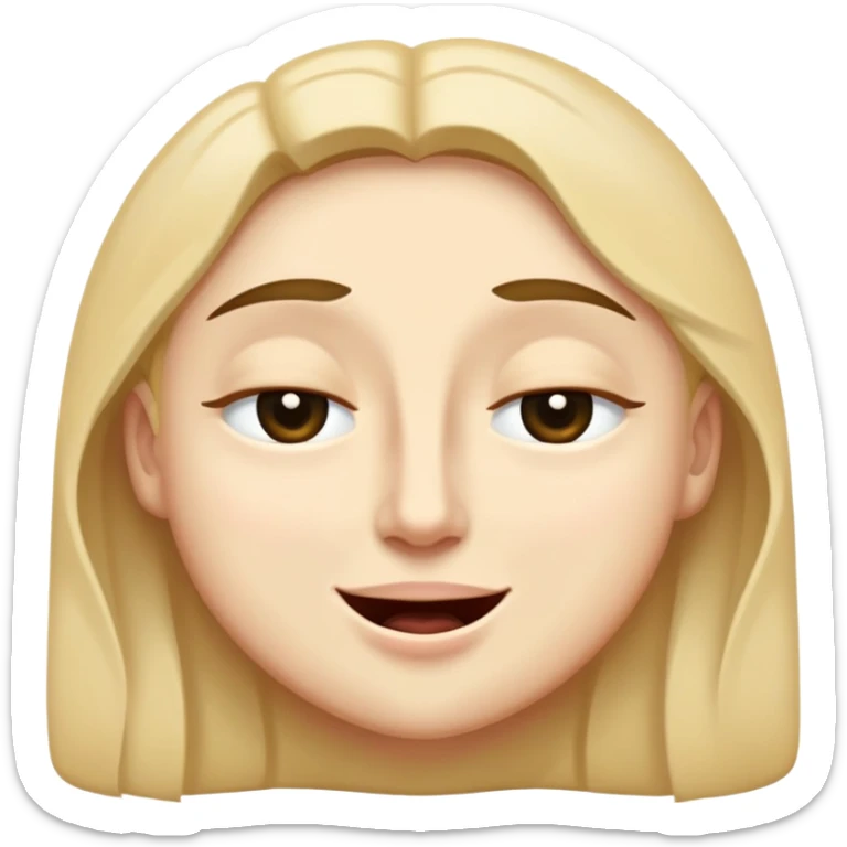 One eye is half-closed (like a wink). 	•	The other eye is wide open, almost exaggeratedly so. 	•	There’s a subtle, slightly smug or knowing smile. 	•	The overall vibe is a mix of mischievous, suspicious, and unhinged. sticker