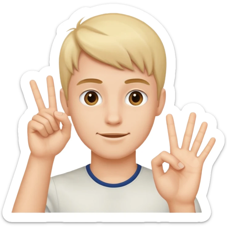 Un jeune homme qui fait le signe jul sticker