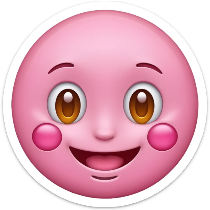 Emoji cute pink sticker