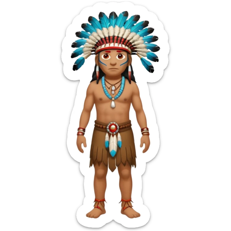 The full body of A native American Indian chief from the 1800s sticker