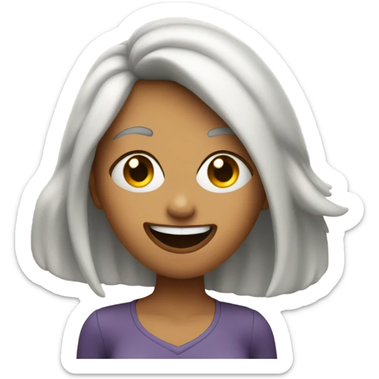 woman holding up a peace sign with her tongue out and winking one eye  sticker