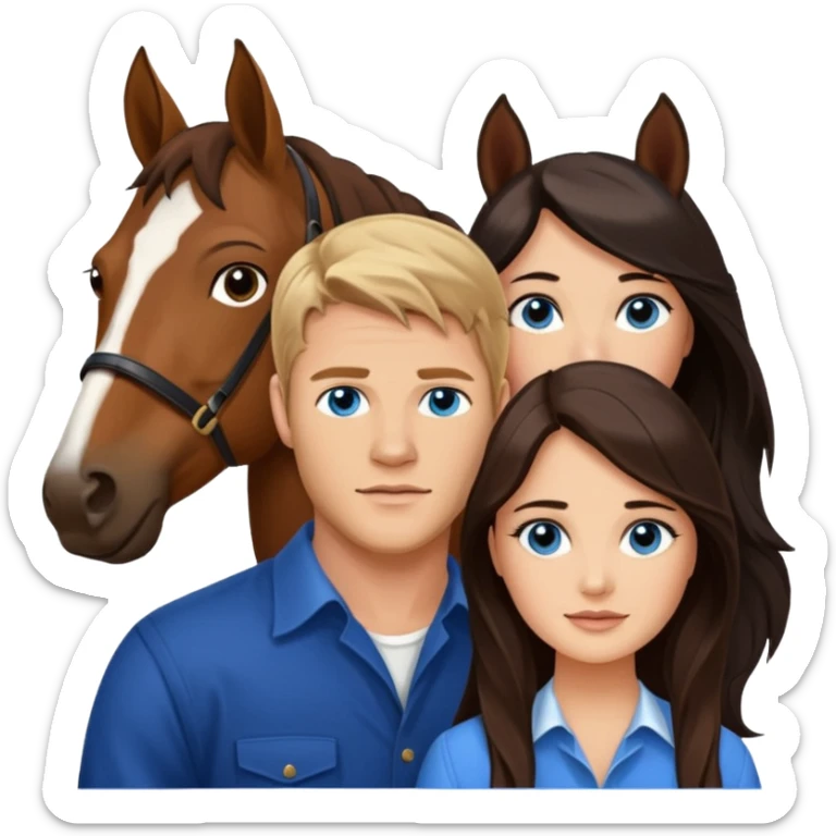  blue eyed trevor donovan with brown eyed danica mckellan and brown horse sticker