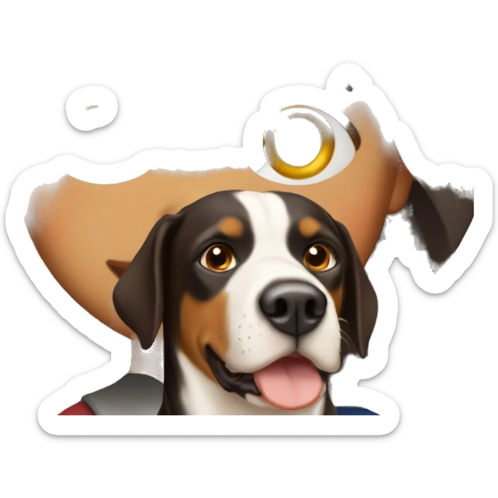 girl with long dark brown hair with a greater swiss mountain dog sticker