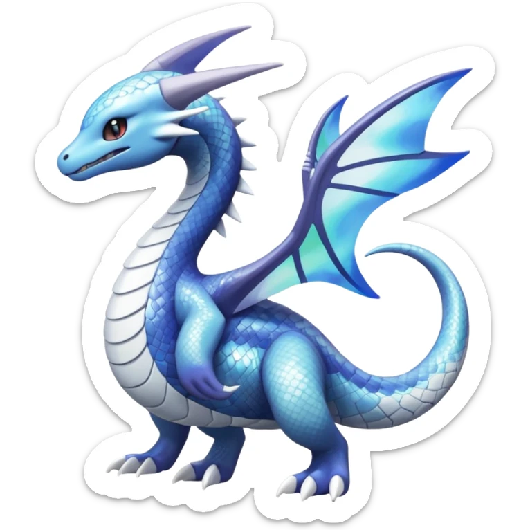 Shiny Inteleon-Pokémon-Dratini-Dialga-Amaura-fusion (full body) sticker
