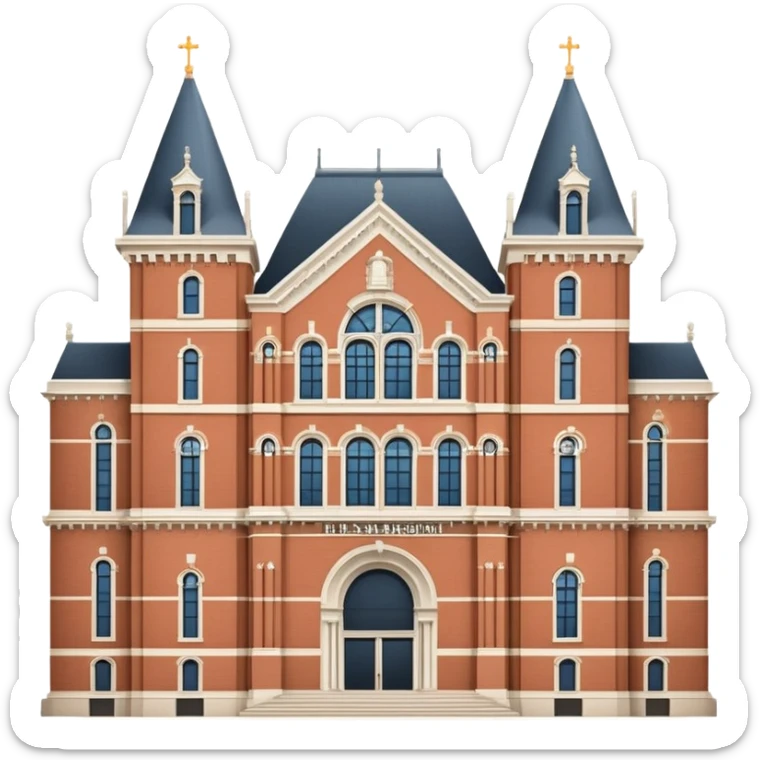 cinematic-realistic-rijksmuseum-landmark-emoji,-depicted-with-the-grand-facade-of-the-museum-rendered-in-intricate-detail-and-soft,-historical-lighting. sticker