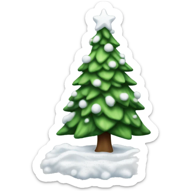 Christmas tree with snow sticker