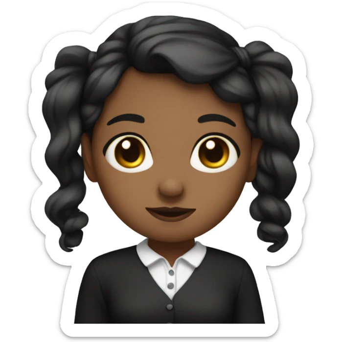 black bow on light black girl sticker