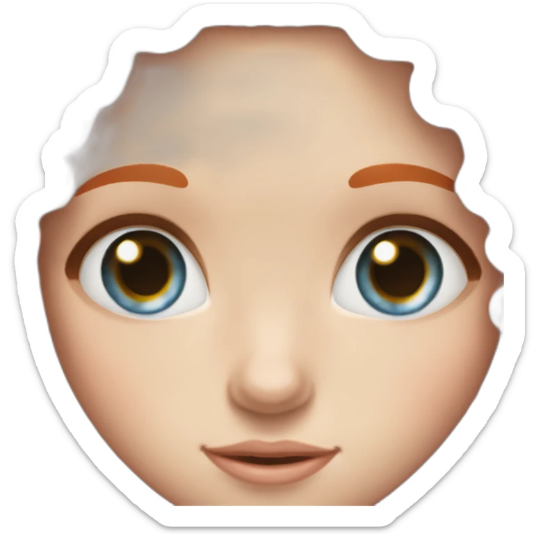 Pale freckly Girl with long curly red hair and blue eyes sticker