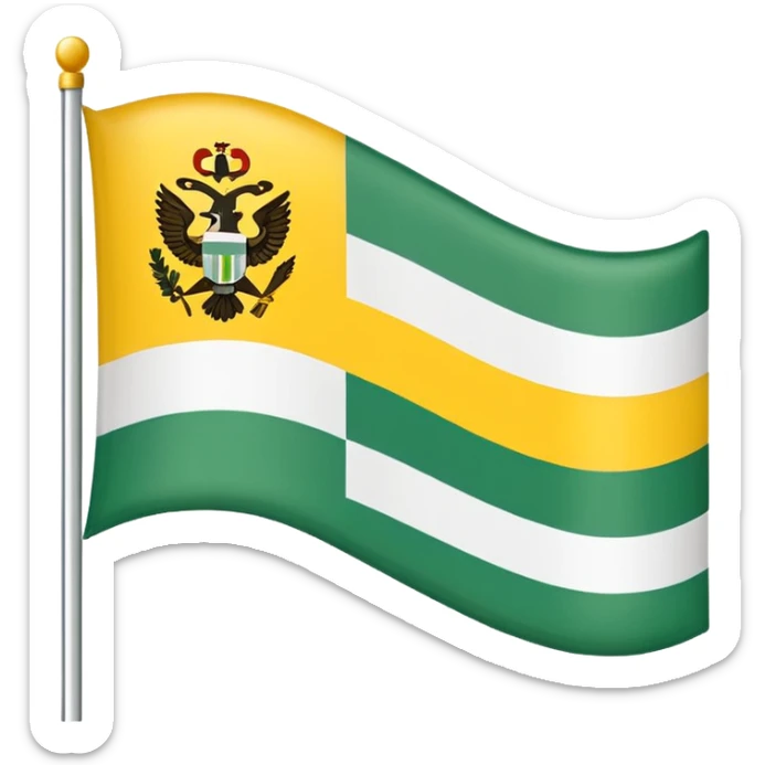 A flag that has a green background and looks kind of like belarus but change the stripes to white and the pattern to yellow. sticker