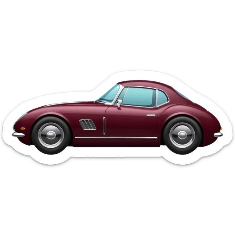 Car with classic look in maroon and black colour sports car look sticker