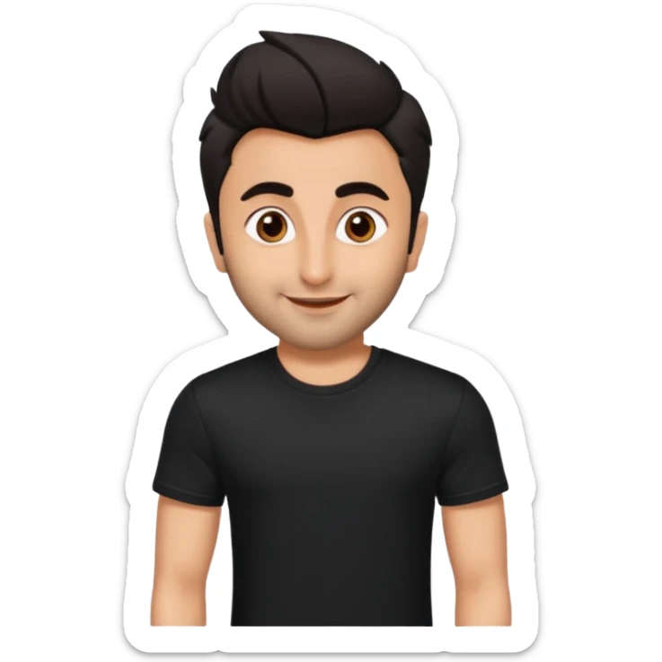 ipretty bratz emoji of ranbir kapoor wearing a black tee sticker