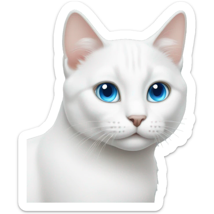 white cat with blue eyes sticker