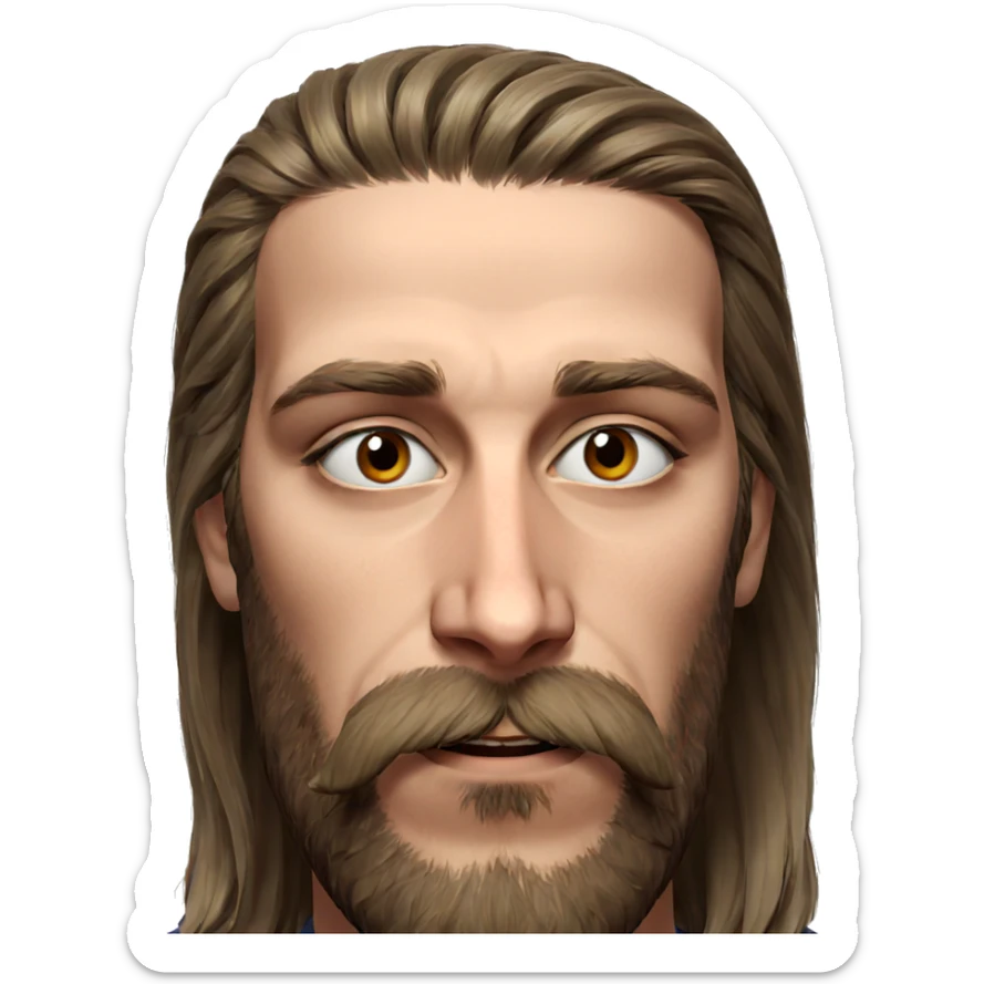 portrait of a bearded boy sticker