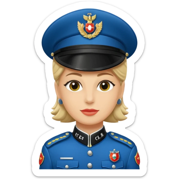 Un emoji di un carabiniere con il grado da carabiniere con uniforme nera sticker