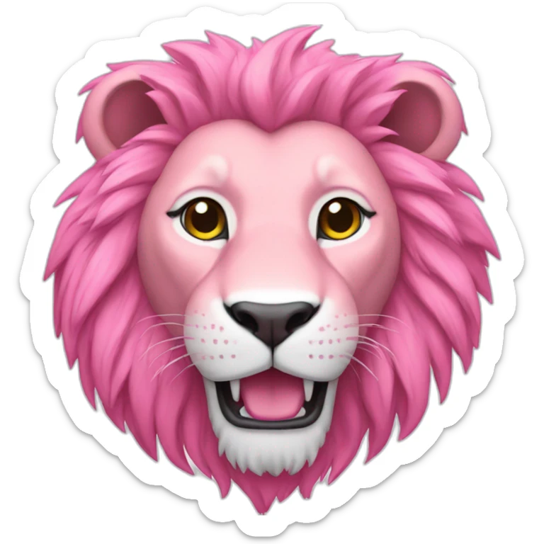 pink lion sticker