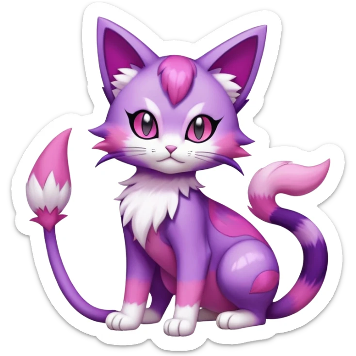 Liepard-Skitty-Delcatty-Pokémon-Fakémon-hybrid-creature (full body) sticker