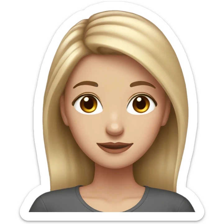 White girl with light brown hair and blonde highlights, brown eyes  sticker