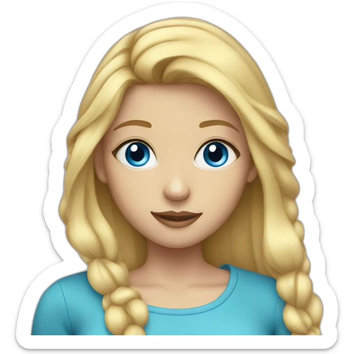 teenage girl with blue eyes and blonde hair sticker