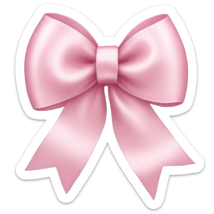 light pink ribbon bow sticker