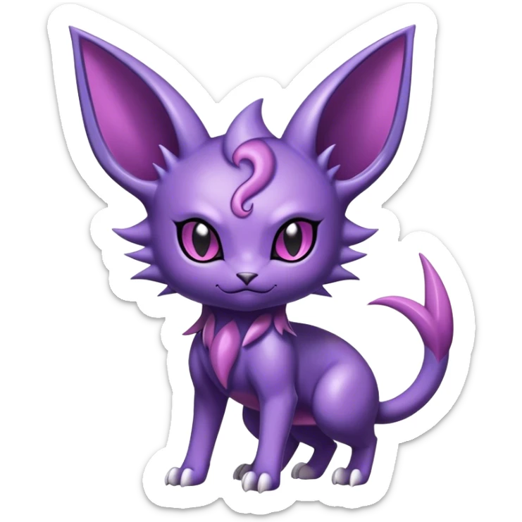 Shiny Dark Cute Edgy Cool Espeon-Haunter-Nidorino-Liepard-fusion-hybrid full body  sticker