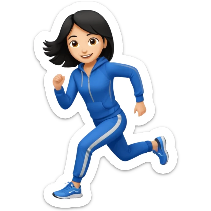 a pretty bratz tan girl who is fat . Hair color black. Jogging outfit sticker