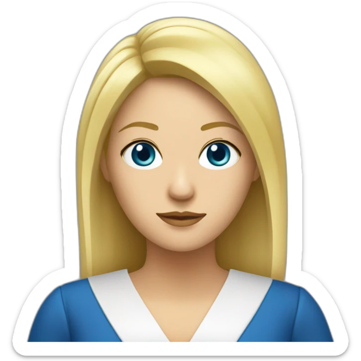 une femme blonde aux yeux bleus avec la robe d'avocate sticker