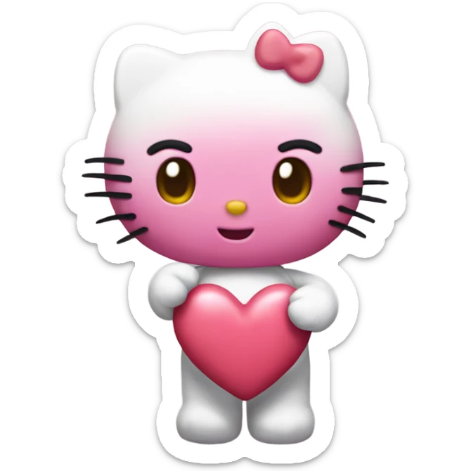 hello kitty with heart sticker