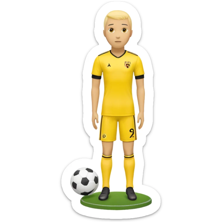 create an emoji of a yellow soccer free kick mannequin - it should just be a piece of soccer equipment sticker