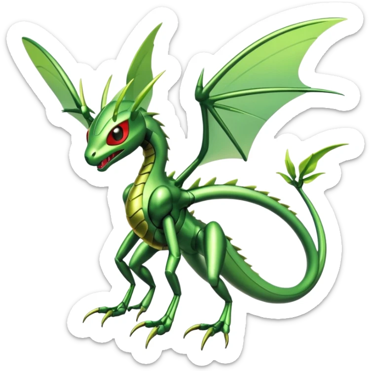 Shiny Futuristic Slim Cool Badass Exotic Flygon-Scyther-Hybrid-Creature sticker