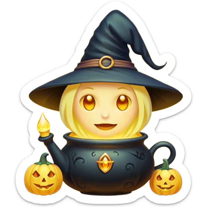witch stuff yellow sticker