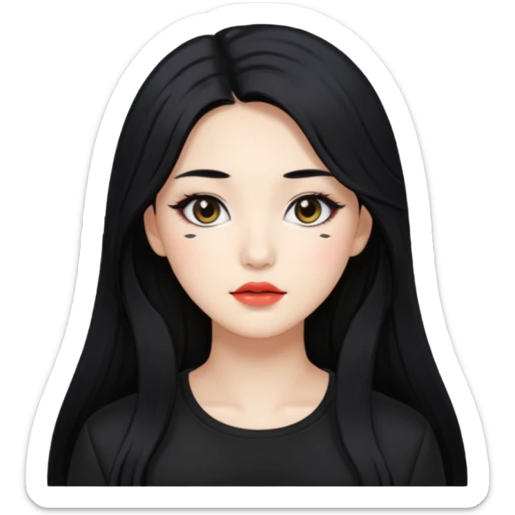 portrait of adult woman, Kpop style sticker