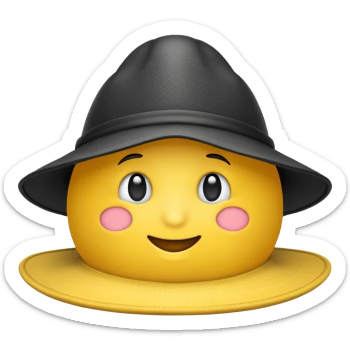 Einen Gelben Emoji mit zauber hut und schwartz weißen zauberstab sticker