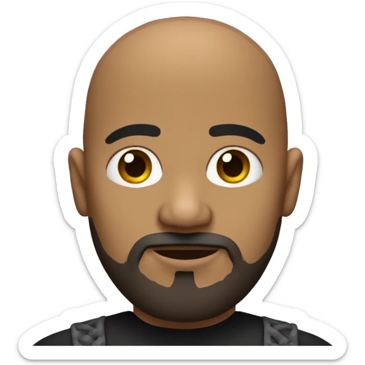 A bald dark skin Mexican with a dark goatee with white at the bottom of it  sticker